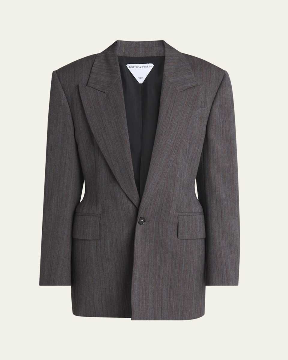 Subtle Stripe Melange Wool Jacket